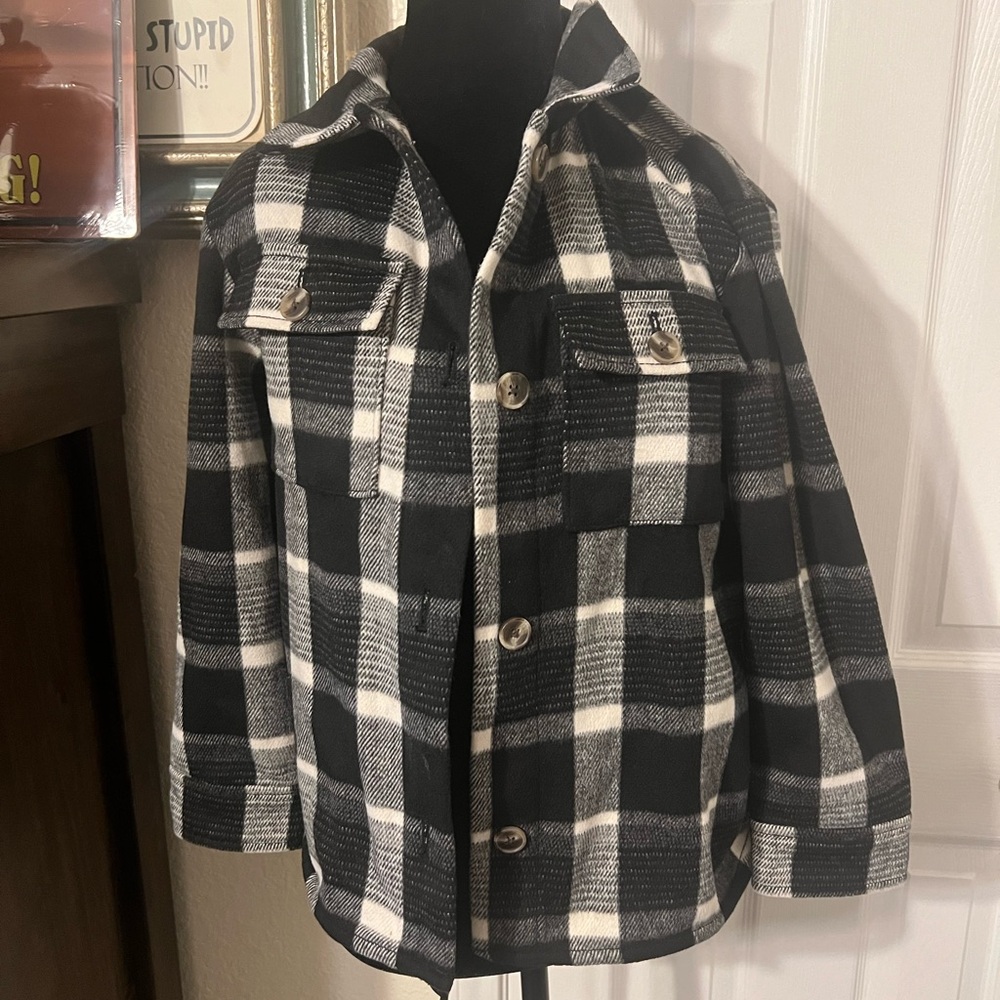 Old Navy Black and White Checkered Kids Jacket